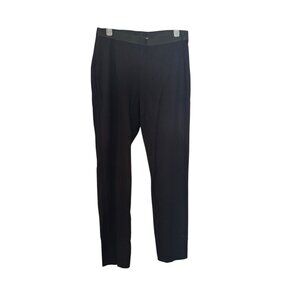 Eileen Fisher Satin Sheen Pant Size Large Womens Tailored Black Pull On